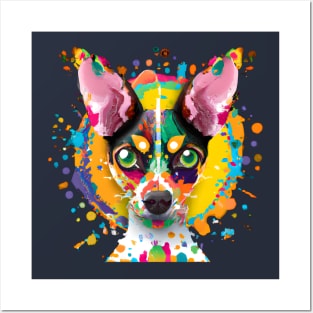 Adorable Rat Terrier Puppy Dog Color Blend Posters and Art